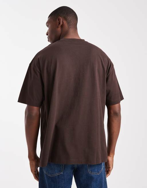 ASOS DESIGN oversized t-shirt with scenic graphic in brown, 3 of 5