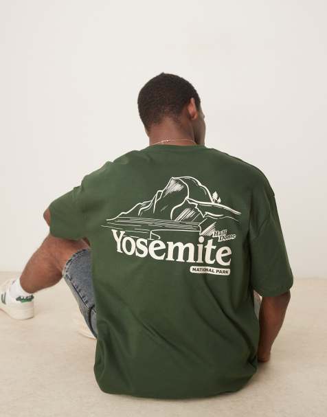 ASOS DESIGN oversized t-shirt with scenic graphic in green - view 1