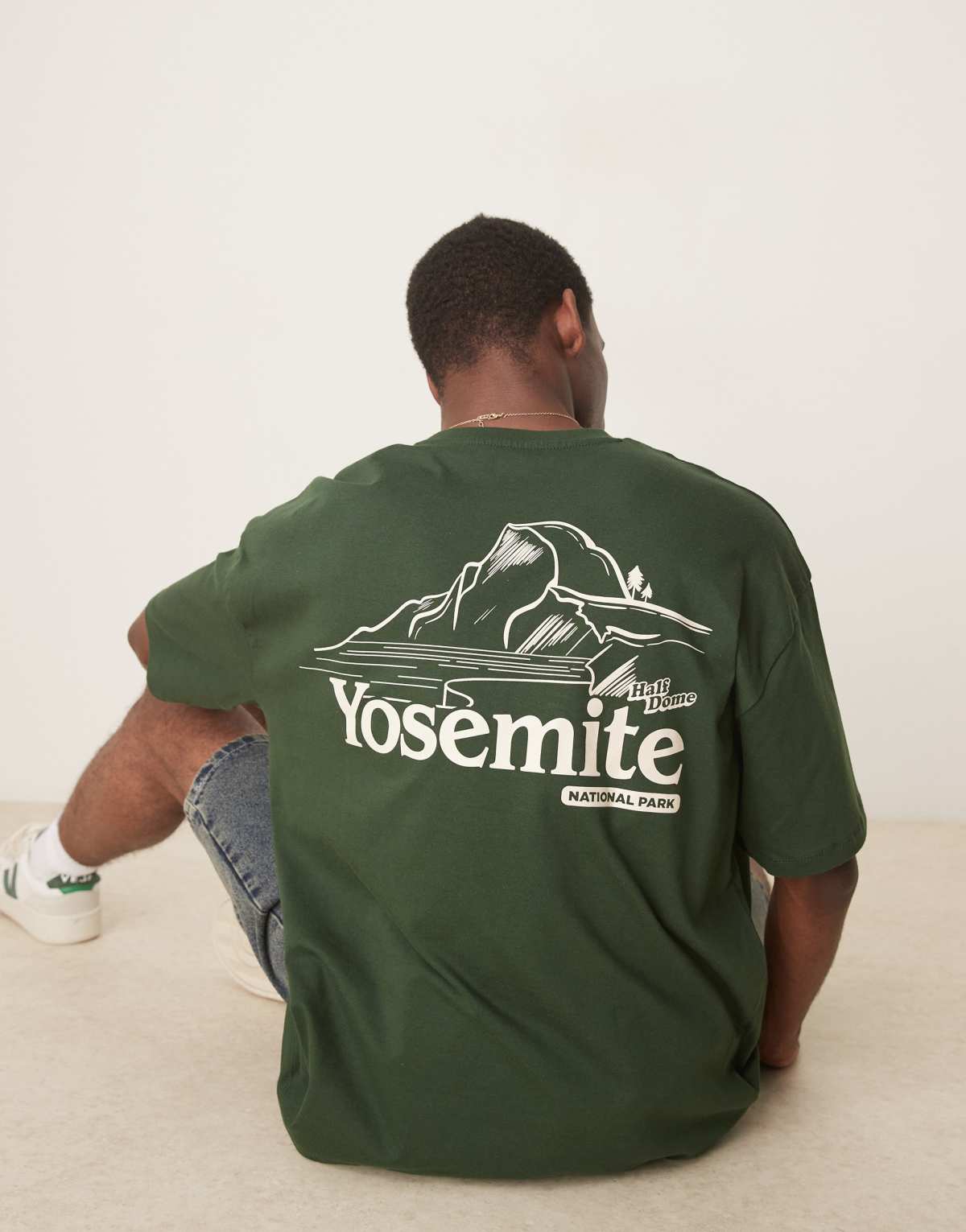 ASOS DESIGN oversized t-shirt with scenic graphic in green