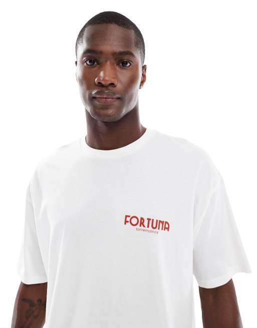 ASOS DESIGN oversized t-shirt with scenic graphic in white