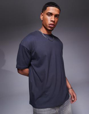 Asos Design Oversized T-shirt With Scenic Graphics In Gray