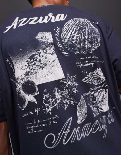 ASOS DESIGN oversized t-shirt with scenic graphics in charcoal, 3 of 4