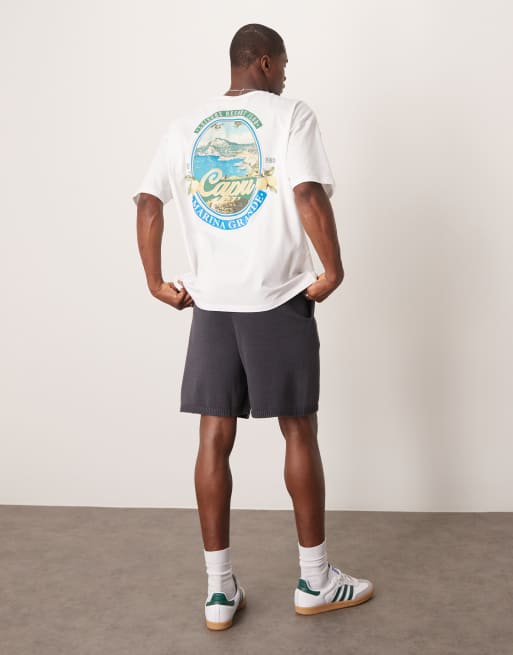 ASOS DESIGN oversized t-shirt with scenic graphics in white, 4 of 4