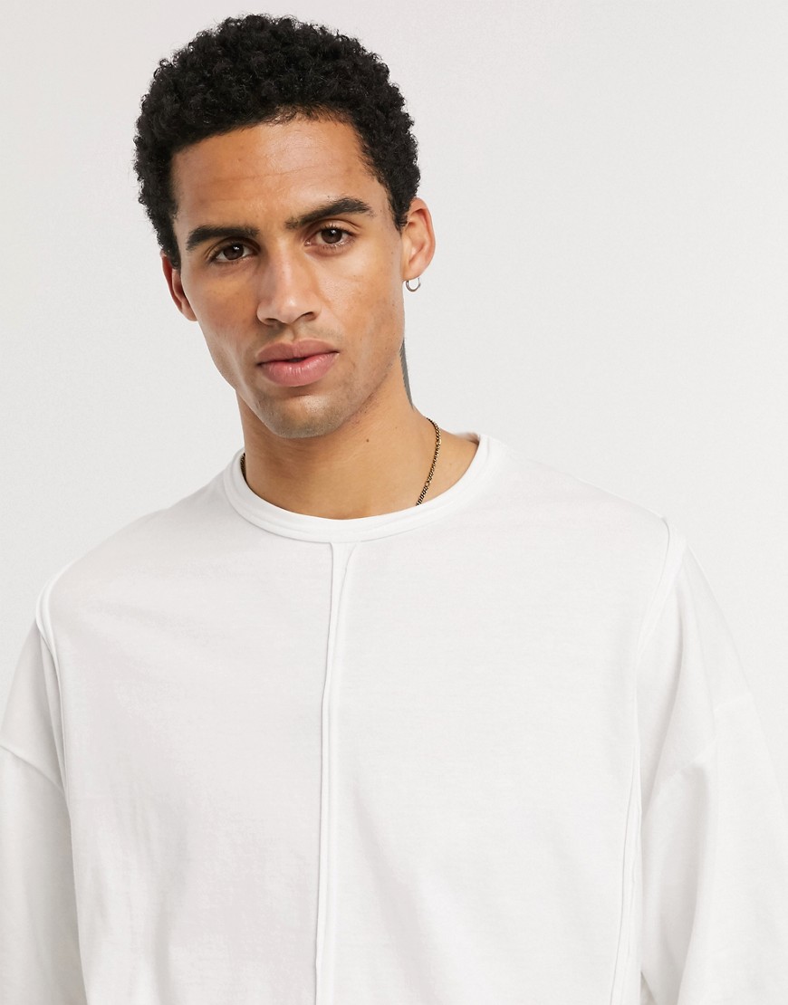 ASOS DESIGN oversized t-shirt with seam detail in white