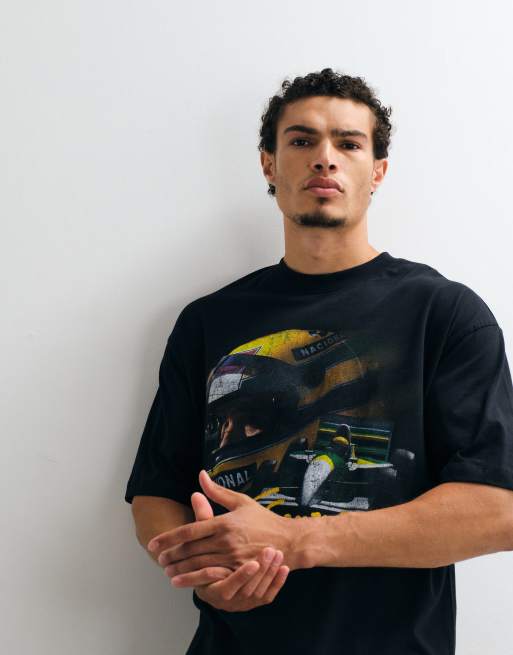 ASOS DESIGN oversized t-shirt with Senna print in black, 2 of 5