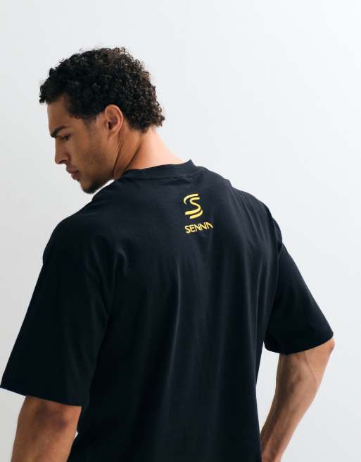 ASOS DESIGN oversized t-shirt with Senna print in black, 3 of 5