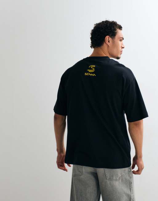 ASOS DESIGN oversized t-shirt with Senna print in black, 5 of 5