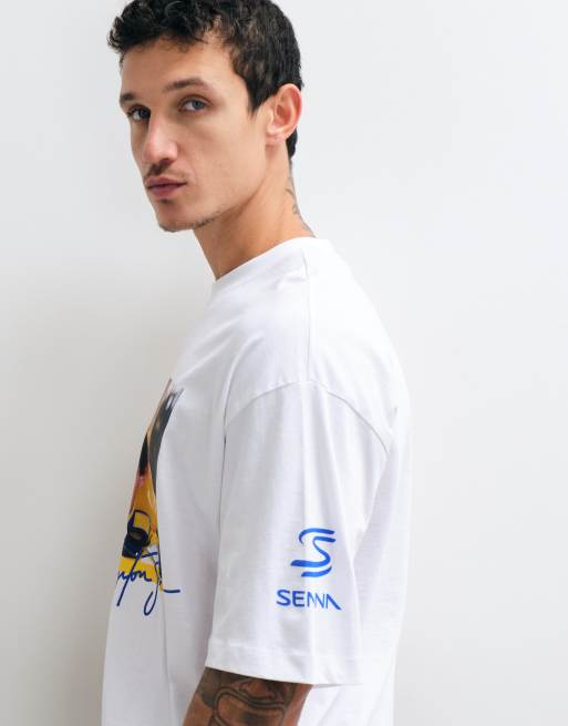 ASOS DESIGN oversized t-shirt with Senna print in white, 2 of 5