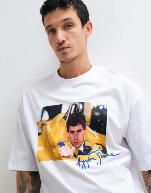 ASOS DESIGN oversized t-shirt with Senna print in white, 5 of 5
