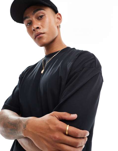 ASOS DESIGN oversized t-shirt with shadows back print in black - view 1