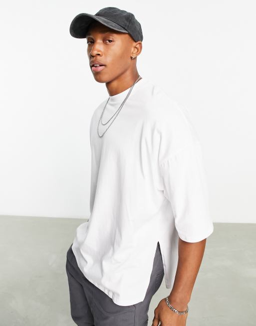 ASOS Oversized T-shirt With Side Split in White for Men