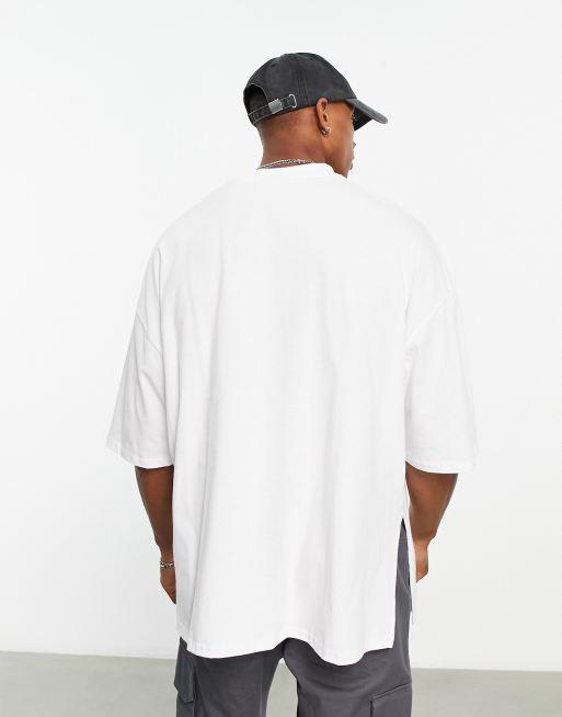 ASOS Oversized T-shirt With Side Split in White for Men