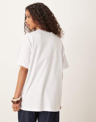 Asos Design Oversized T-shirt With Sol Sun Graphic In White