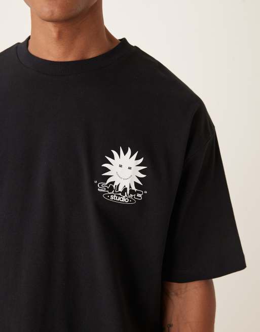 ASOS DESIGN oversized T-shirt with Solare Studio graphic in black, 5 of 5