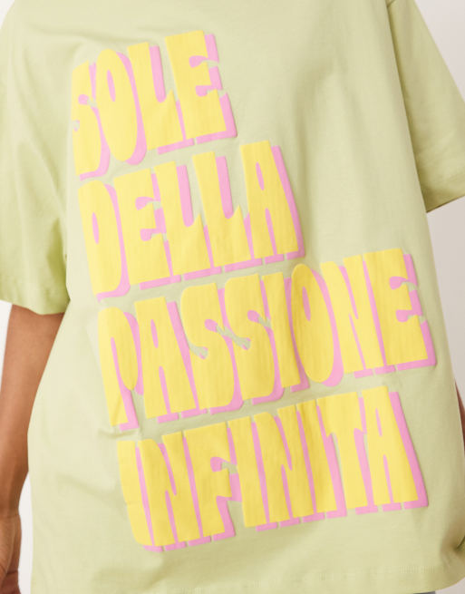 ASOS DESIGN oversized t-shirt with sole della graphic in sage