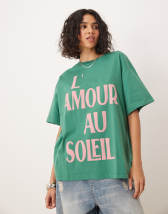 ASOS DESIGN oversized t-shirt with el sol graphic in green