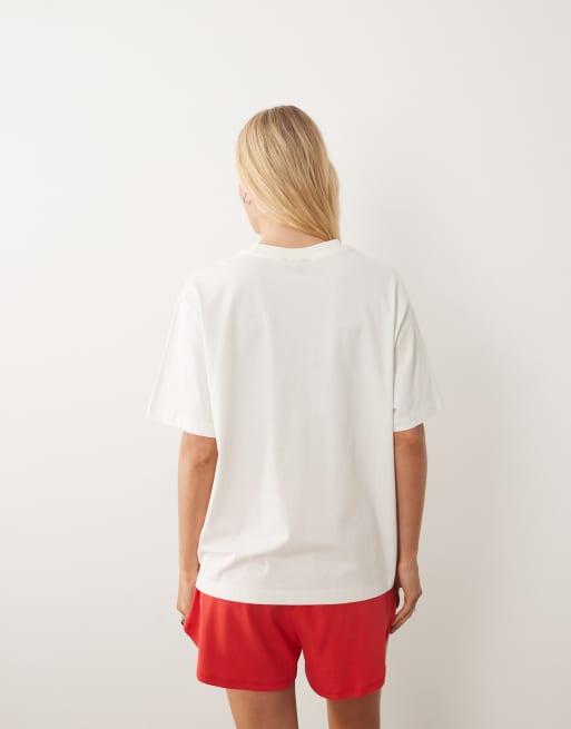 ASOS DESIGN oversized t-shirt with South Beach lobster graphic in cream, 4 of 4