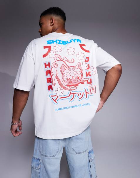 ASOS DESIGN oversized t-shirt with souvenir graphic in white - view 1
