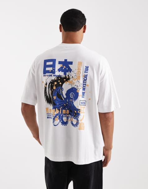 ASOS DESIGN oversized t-shirt with souvenir graphic in white - view 1