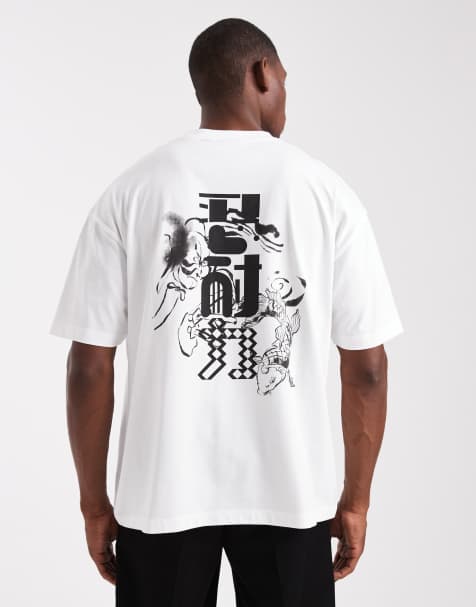 ASOS DESIGN oversized t-shirt with souvenir graphic in white - view 1