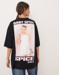 [ASOS DESIGN] ASOS DESIGN oversized t-shirt with Spice Girls Baby print in black-White XS BLACK