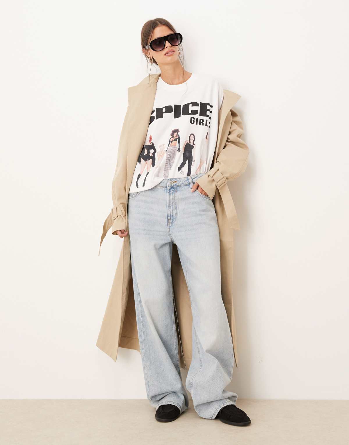 ASOS DESIGN oversized t-shirt with Spice Girls print in white