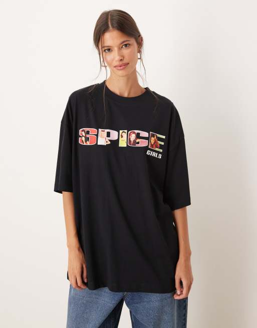 ASOS DESIGN oversized t-shirt with Spice Girls Sporty print in black, 2 of 4