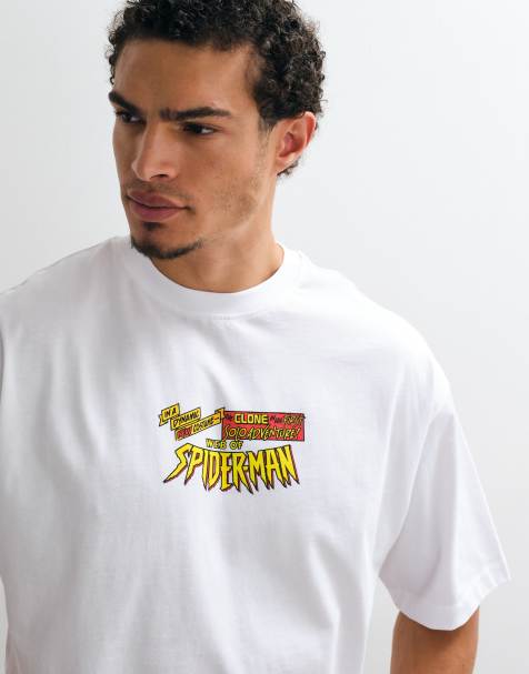 ASOS DESIGN oversized t-shirt with Spider-Man print in white - view 1