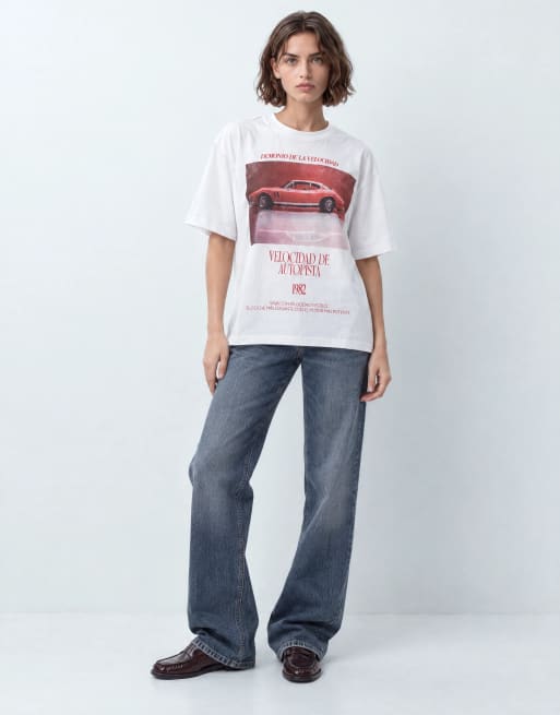 ASOS DESIGN oversized t-shirt with sports car graphic in red and cream, 7 of 9