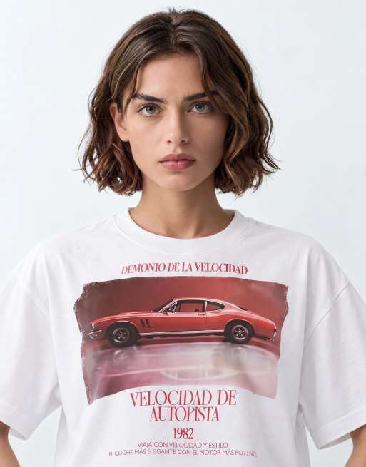 ASOS DESIGN oversized t-shirt with sports car graphic in red and cream, 8 of 9