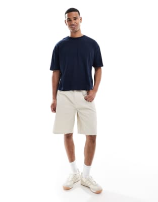 Asos Design Oversized T-shirt With Sports Club Front Graphic In Brown