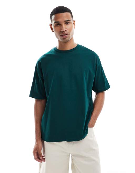 ASOS DESIGN oversized t-shirt with sports graphic back print in green, 3 of 5