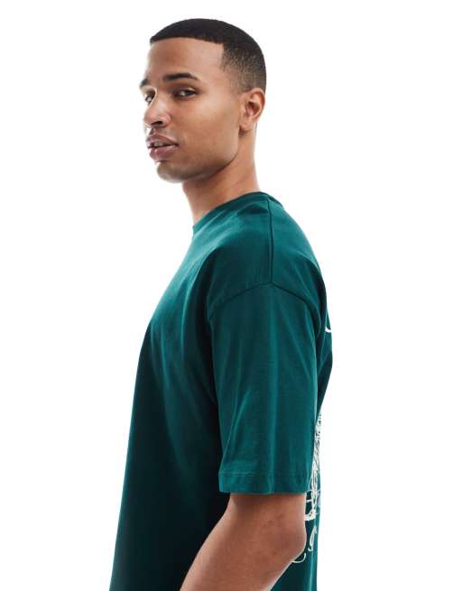 ASOS DESIGN oversized t-shirt with sports graphic back print in green, 4 of 5