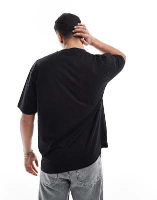 Asos Design Oversized T-shirt With Sports Graphic In Black