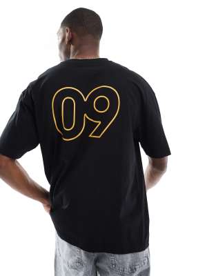 Asos Design Oversized T-shirt With Sports Graphic In Black
