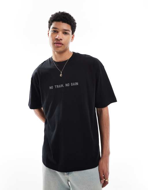 ASOS DESIGN oversized t-shirt with sports graphic in black, 2 of 4
