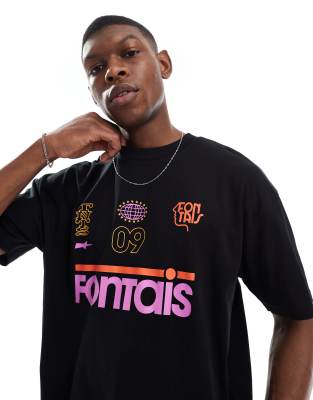 Asos Design Oversized T-shirt With Sports Graphic