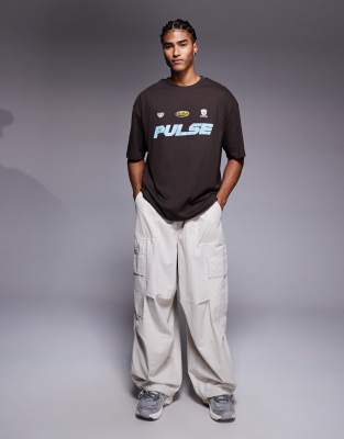 Asos Design Oversized T-shirt With Sports Graphic In Brown