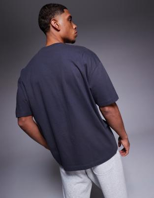 Asos Design Oversized T-shirt With Sports Graphic In Gray
