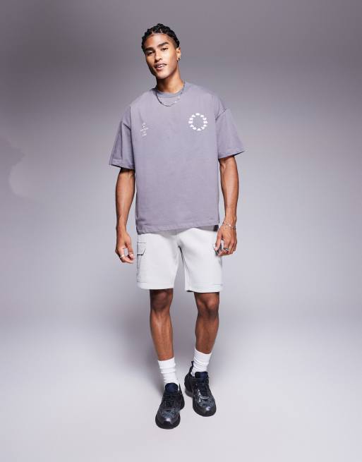 ASOS DESIGN oversized t-shirt with sports graphic in charcoal , 4 of 4