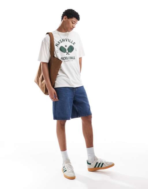 ASOS DESIGN oversized T-shirt with sports graphic in off white, 3 of 4