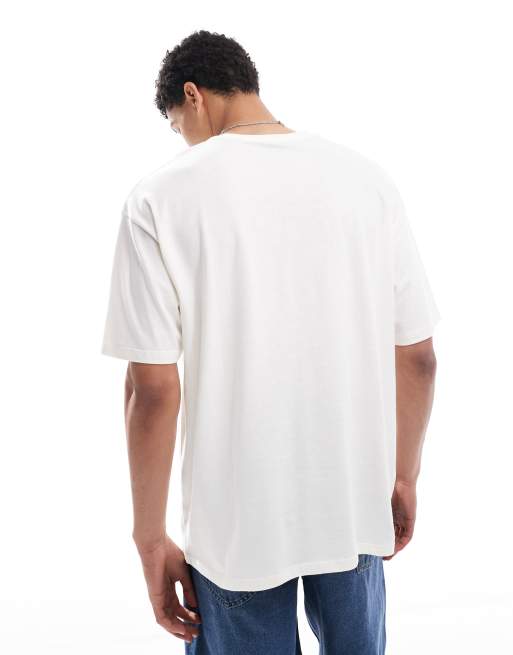 ASOS DESIGN oversized T-shirt with sports graphic in off white, 4 of 4
