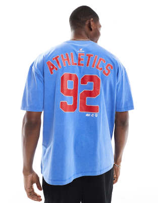 Asos Design Oversized T-shirt With Sports Graphic In Blue