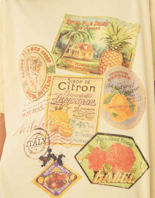Asos Design Oversized T-shirt With Stamp Graphic