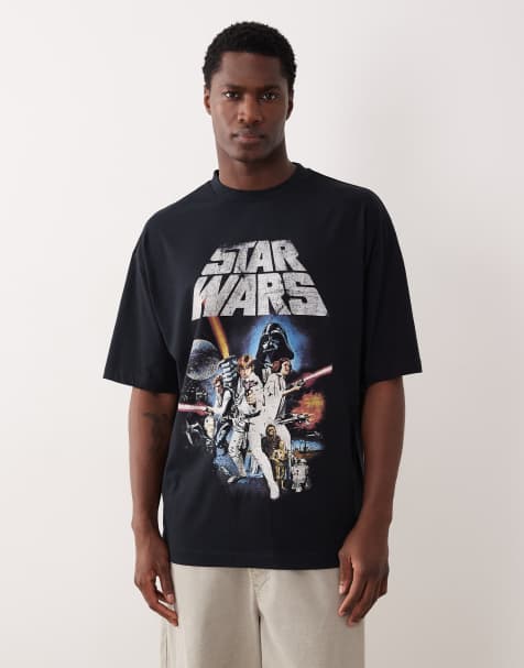 ASOS DESIGN unisex oversized t-shirt with Star Wars print in Black