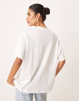 Asos Design Oversized T-shirt With Strawberry Graphic In White