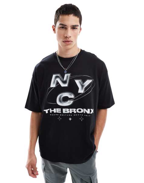 ASOS DESIGN oversized t-shirt with street graphic in black - view 1