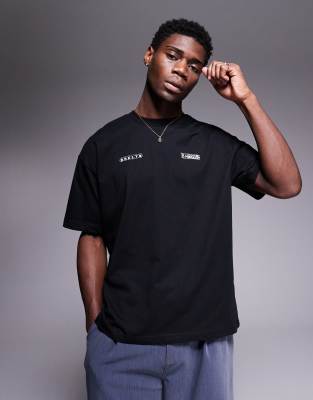 Asos Design Oversized T-shirt With Street Graphic In Black
