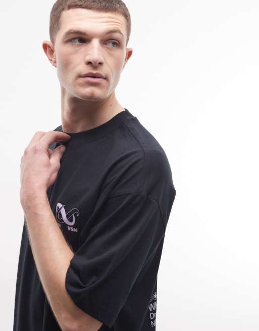 ASOS DESIGN oversized t-shirt with street graphic in black  , 4 of 5