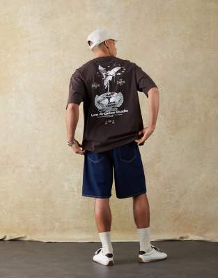 Asos Design Oversized T-shirt With Street Graphic